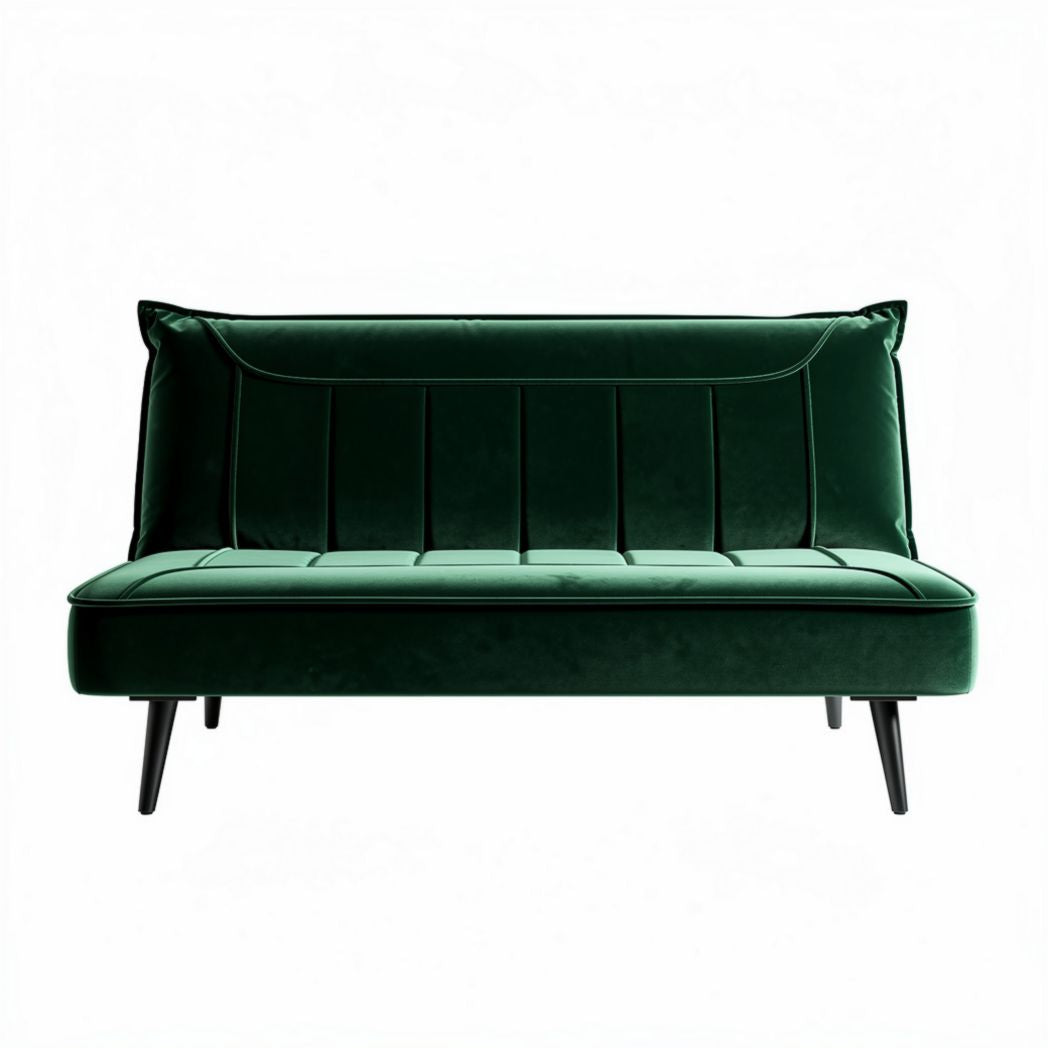 Canapé en velours vert 150 x 75 x 70cm pour salon contemporain