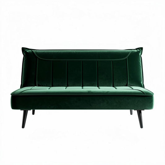 Canapé en velours vert 150 x 75 x 70cm pour salon contemporain